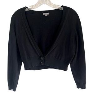 ANN TAYLOR Y2K Cropped Beaded Cardigan Layer Whimsigoth Ballet Coquette Size M